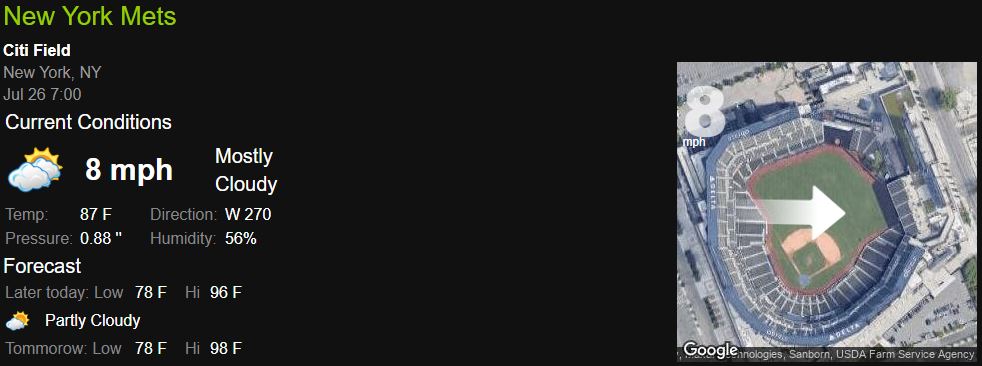 weather-Atlanta Braves vs New York