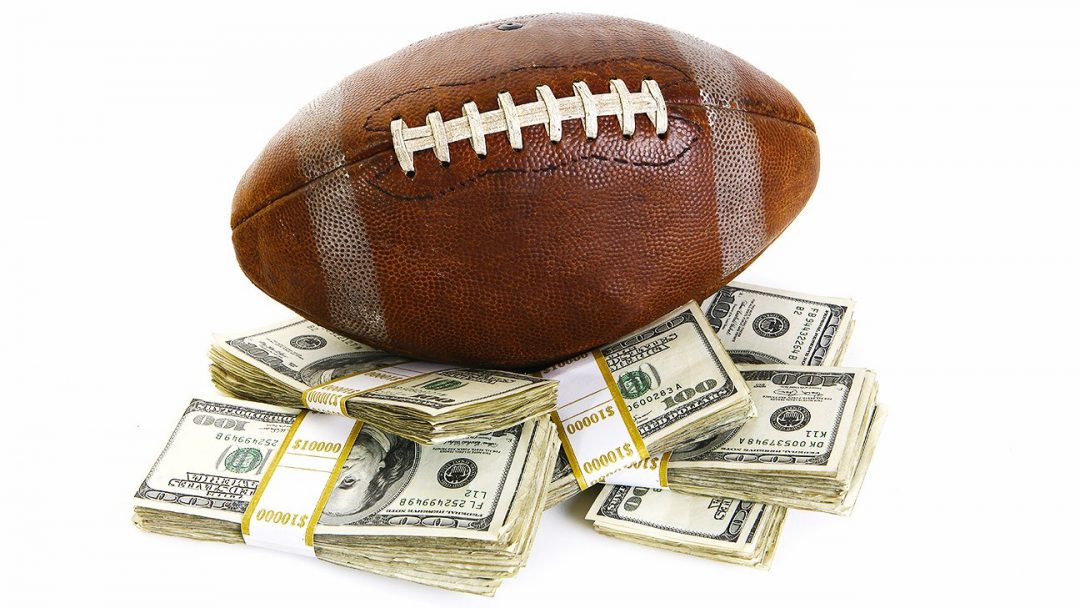 bison football with money